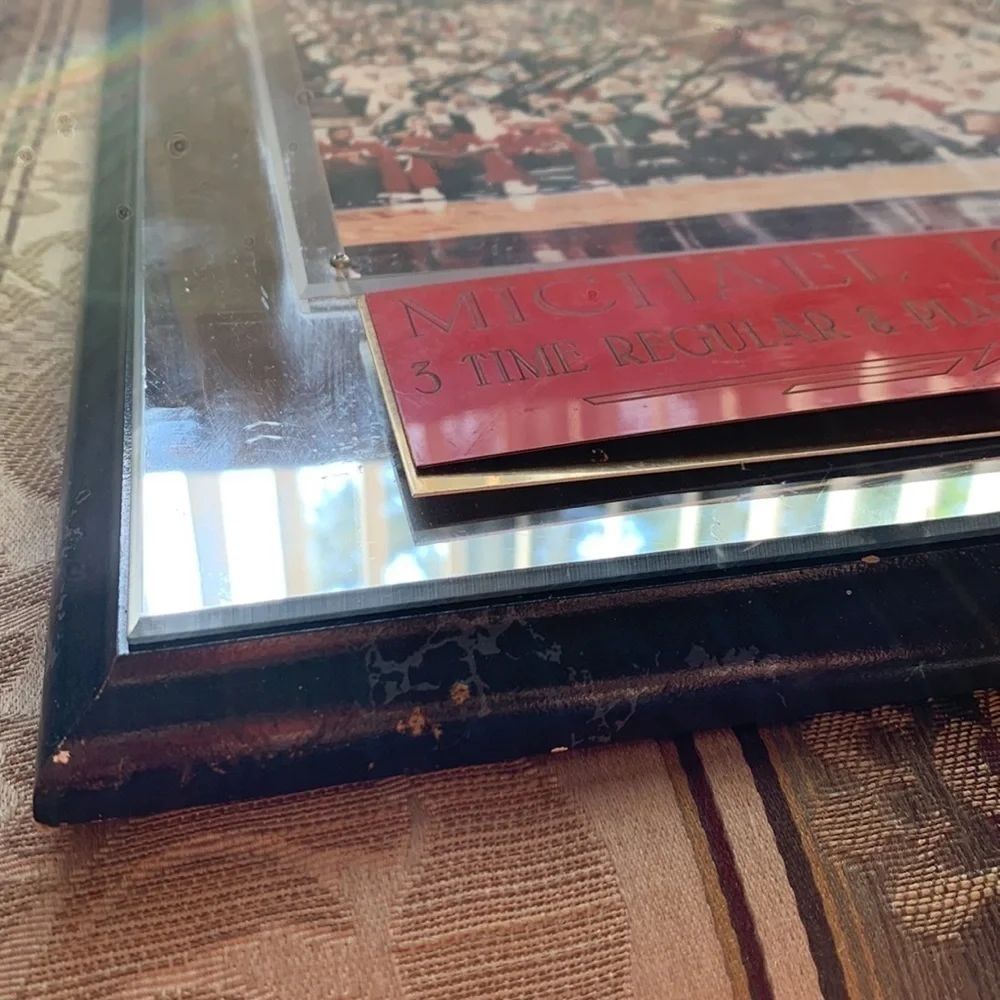 Michael Jordan Chicago bulls signed plaque three time MVP winner authentic
